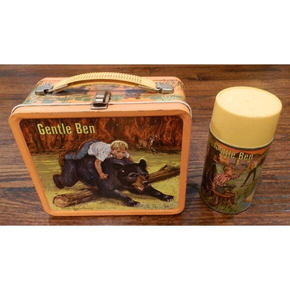 Vintage 1968 Aladdin Industries Gentle Ben Metal Lunchbox w/ Thermos - Picture 1 of 5